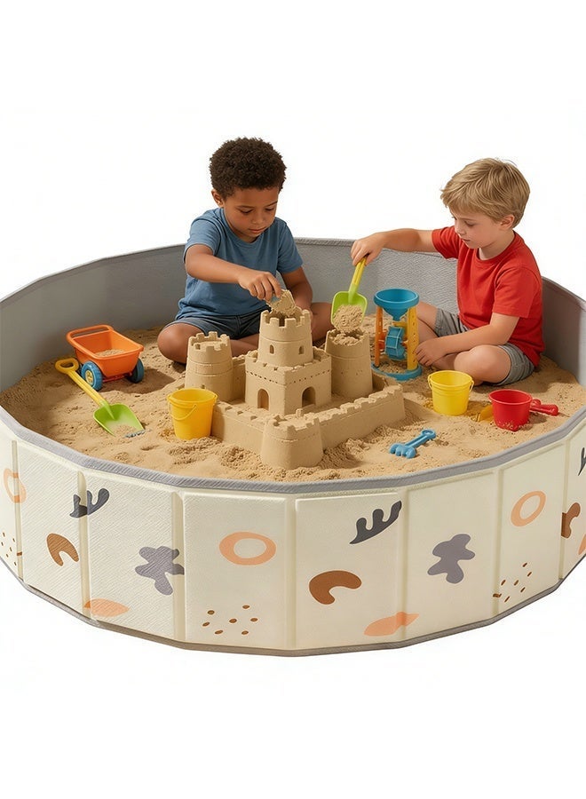 Children's toy sand pool home folding fence indoor play sand digging tool - Image 1